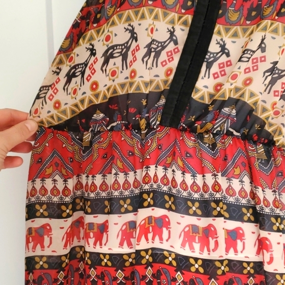 ♥️💕Staring at Stars bohemian print sheer tunic top size M - Picture 5 of 8